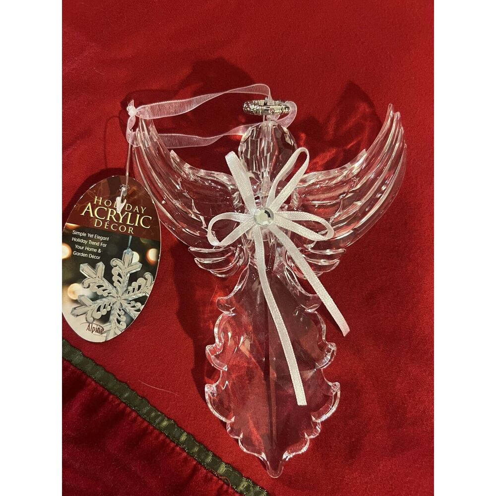 Beautiful Acrylic ANGEL’S Christmas Ornament’s Lot Of 4 7x5